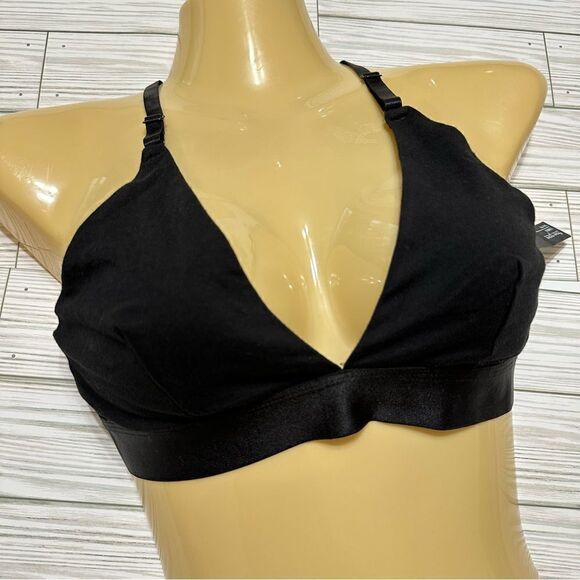 NORDSTROM’S FREE PRESS WIRELESS BLACK SEAMLESS RACERBACK PULLOVER BRALETTE SMALL - Picture 2 of 7